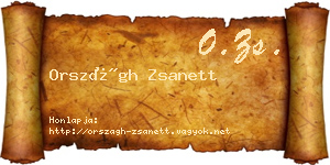 Országh Zsanett névjegykártya